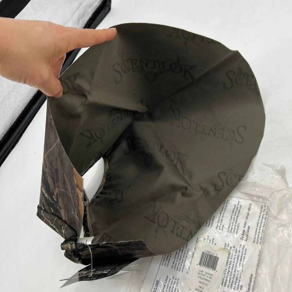 Vintage Cabelas Cap Strap Face Mask‎ Mens OSFA Camo Hunting Scentlok Made USA